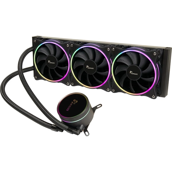 ARGUS Gamer CPU hűtő, Vízhűtés, 3 ventilátor, AIO, Gamer, INTEL és AMD ...